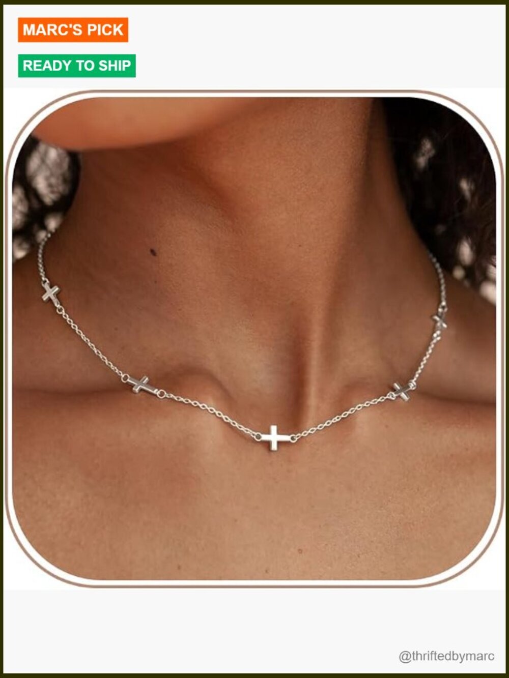 14K Gold/Silver Plated Sideways Cross Necklace Dainty CZ Jewelry